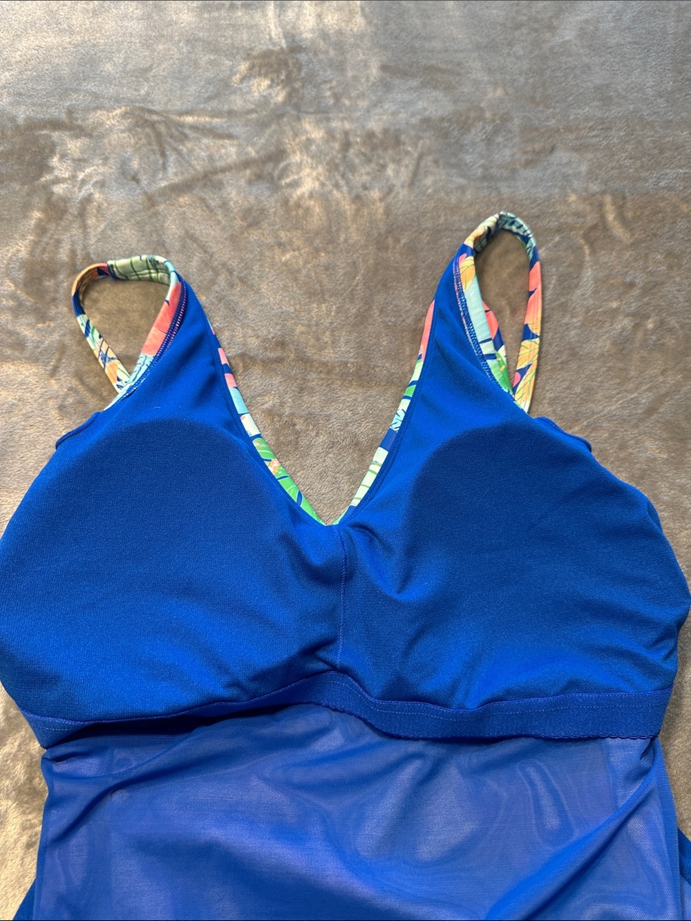 NWTS Members MarkTropical Floral Wrap 1-Piece Swimsuit Sz XL - Picture 12 of 12
